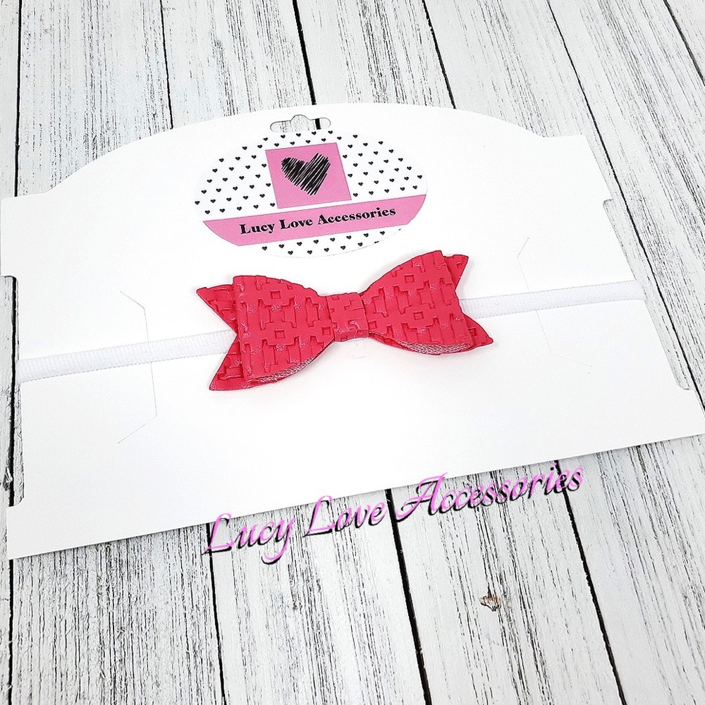 3.25” Textured Hot Pink Bow Headband!